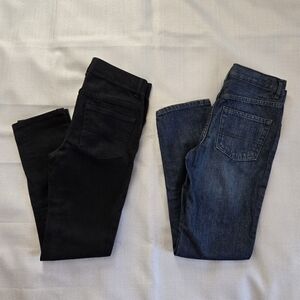 Bundle Of 2 Pairs Blue And Black Jeans Youth Size 10